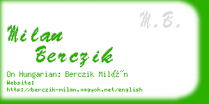 milan berczik business card